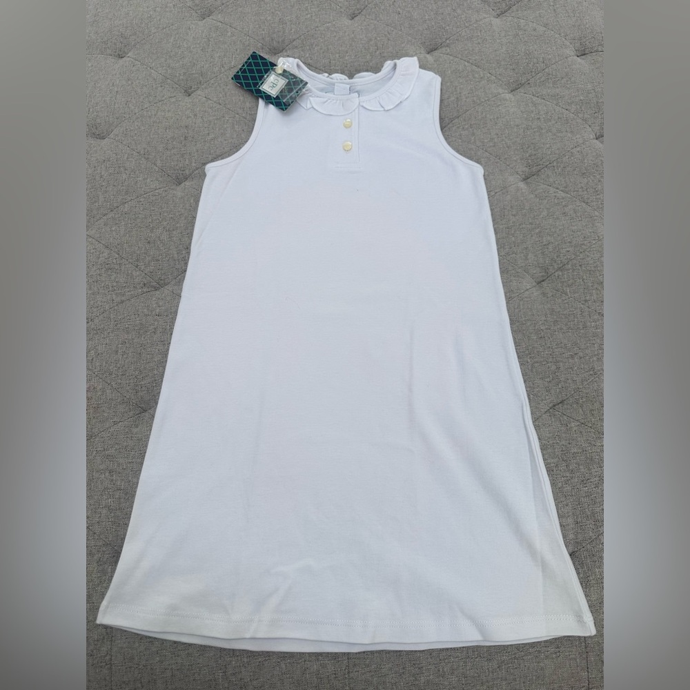 NWT CLASSIC PREP ZOE DRESS CPC WHITE TENNIS DRESS WITH RUFFLE COLLAR AND BUTTONS